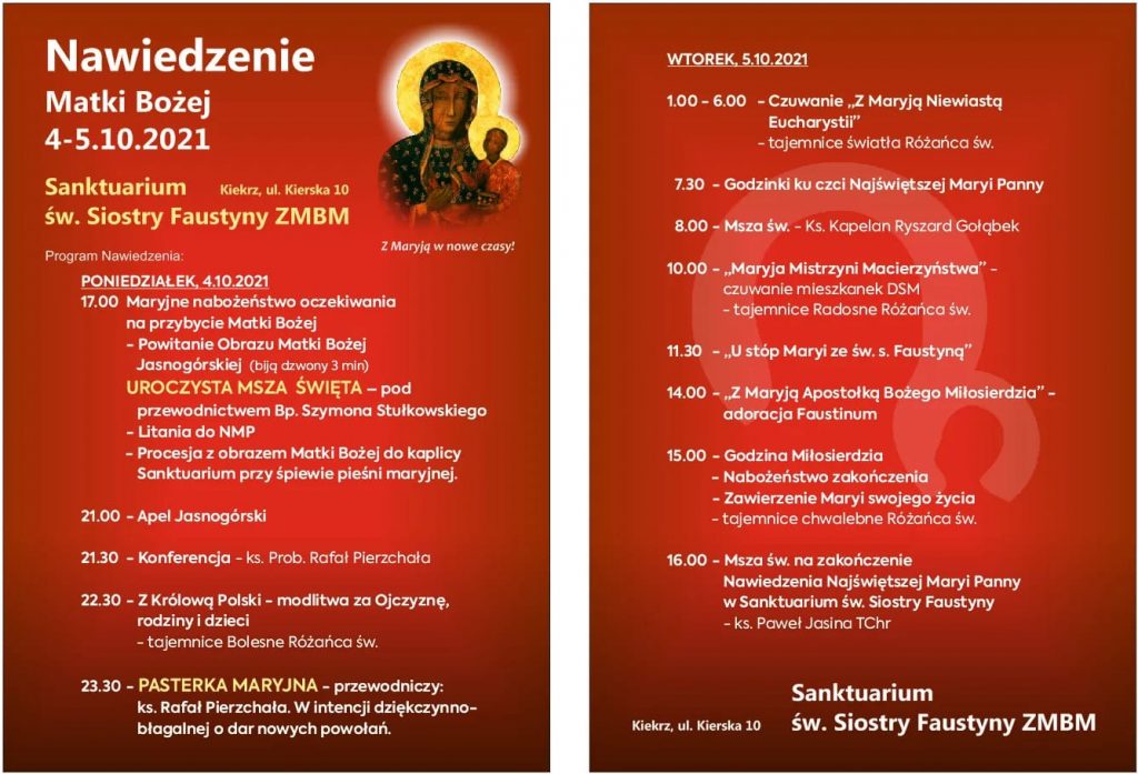 Podziękowanie Za Nawiedzenie Obrazu Matki Boskiej W Domu Nawiedzenie Kopii Obrazu Matki Boskiej Częstochowskiej | Kiekrz